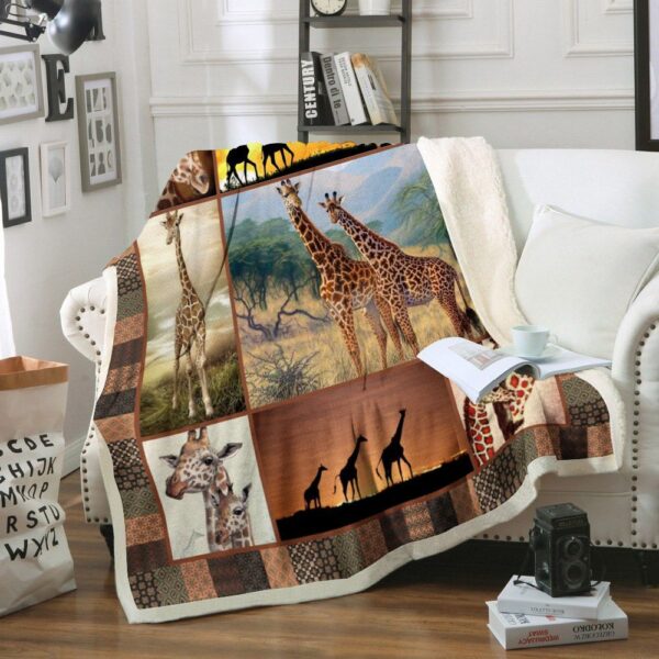 Giraffe Fleece Blanket Sherpa Blanket