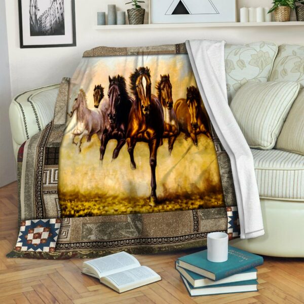 Horse Fleece Blanket Sherpa Blanket