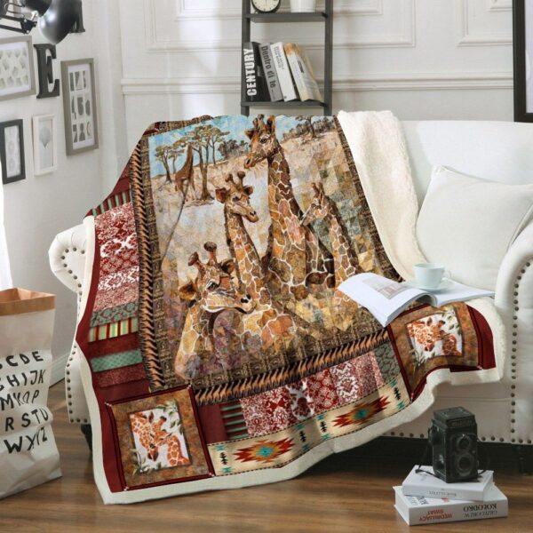 Giraffe Fleece Blanket Sherpa Blanket