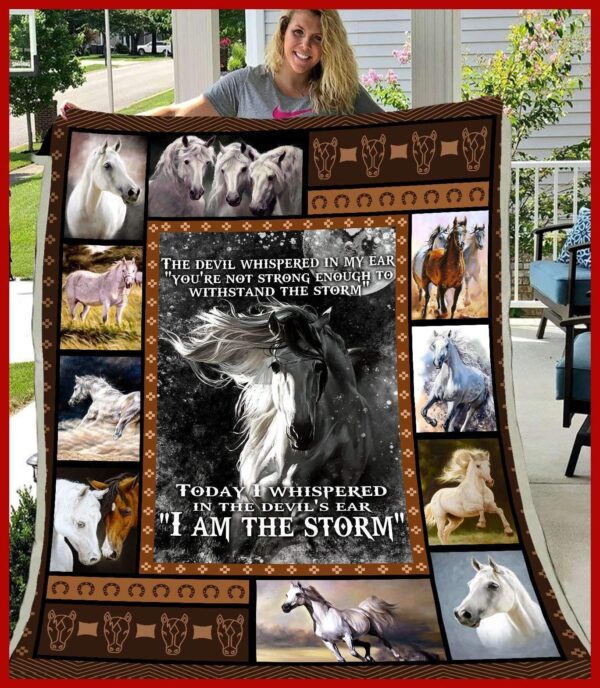 Horse I Am The Storm Fleece Blanket Sherpa Blanket