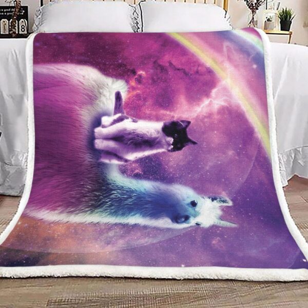 Camel Cat Rainbow Fleece Blanket Sherpa Blanket