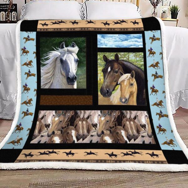 Horse Fleece Blanket Sherpa Blanket