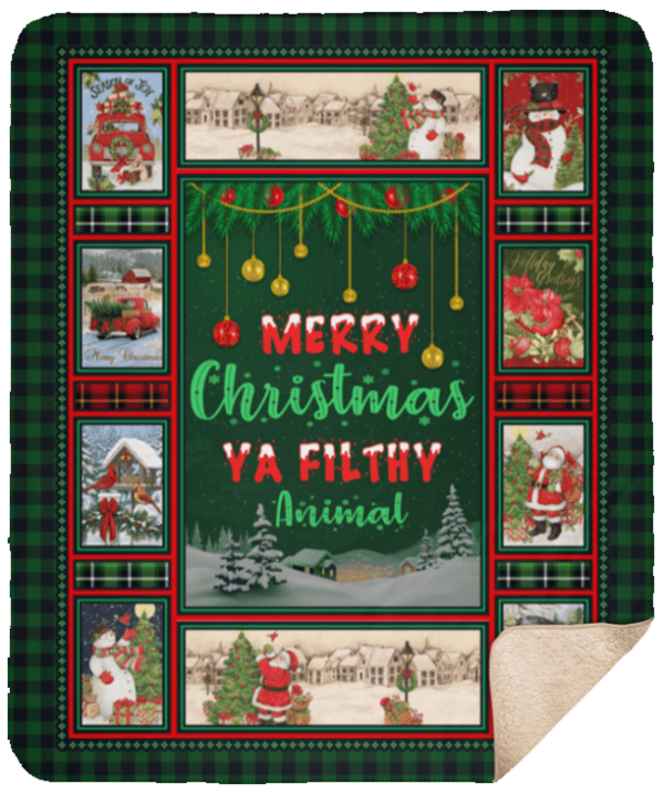 Merry Christmas Fleece Blanket Sherpa Blanket