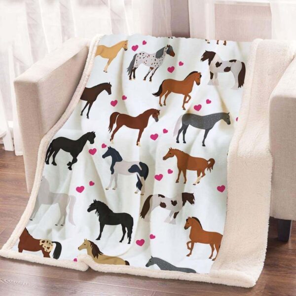 Horse Heart Fleece Blanket Sherpa Blanket