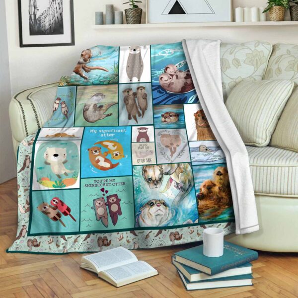 Otter Friends Fleece Blanket Sherpa Blanket