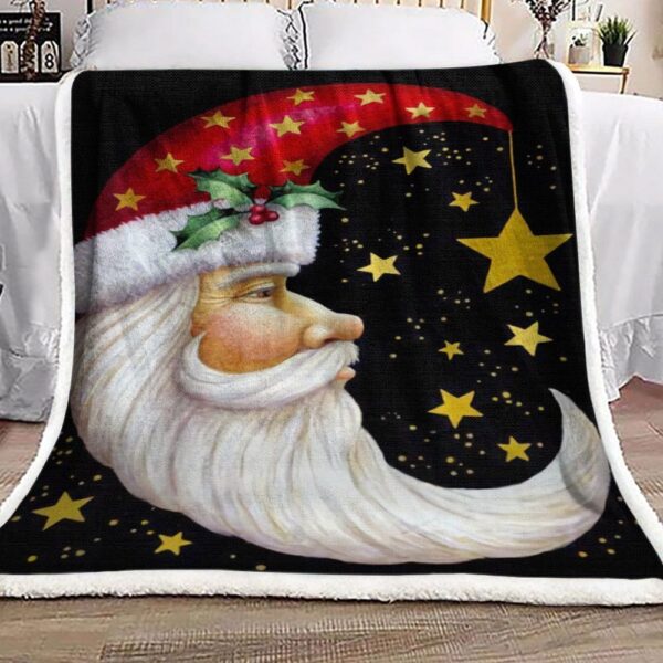 Christmas Santa Claus Star Moon Fleece Blanket Sherpa Blanket