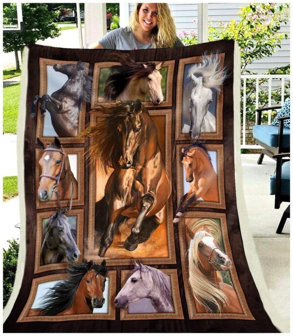 Horse Fleece Blanket Sherpa Blanket