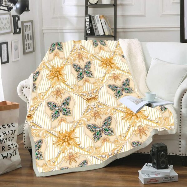 Jewel Butterfly Fleece Blanket Sherpa Blanket