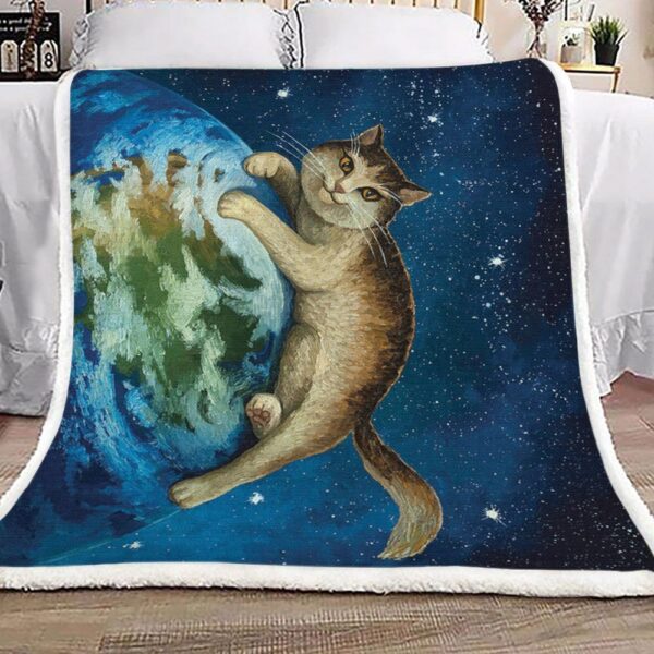 Cat Galaxy Fleece Blanket Sherpa Blanket
