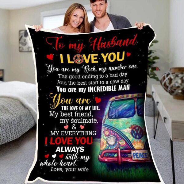 Husband To My Husband I Love You You Are My Rock My Number One Gift For Husband Fleece Blanket Sherpa Blanket