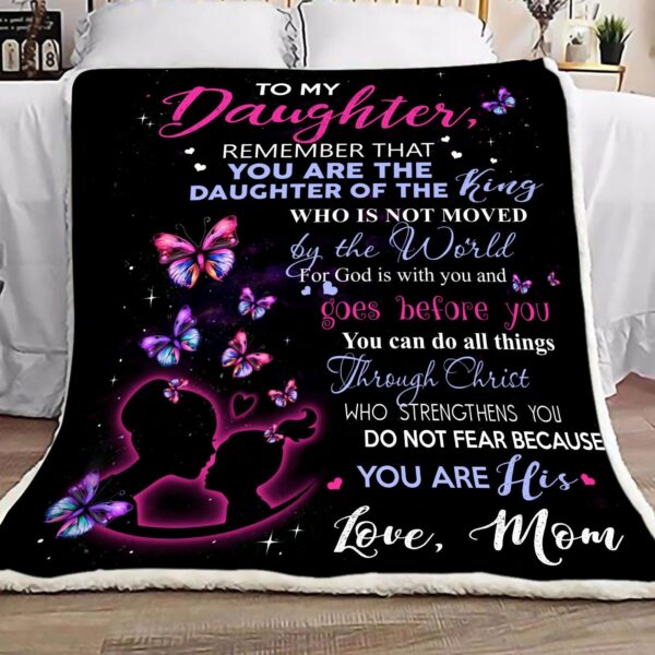 Butterfly To My Daughter Fleece Blanket Sherpa Blanket