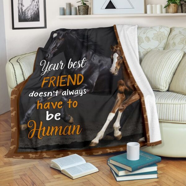 Horse Friend Fleece Blanket Sherpa Blanket