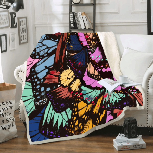 Butterfly Fleece Blanket Sherpa Blanket