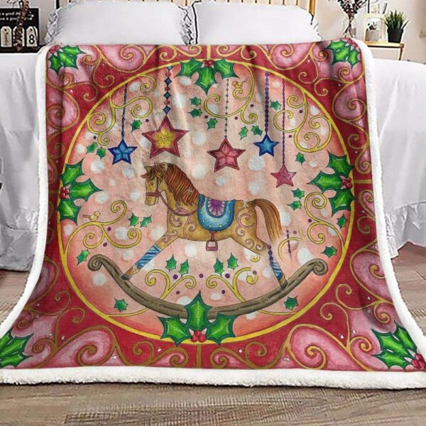 Rocking Horse Fleece Blanket Sherpa Blanket
