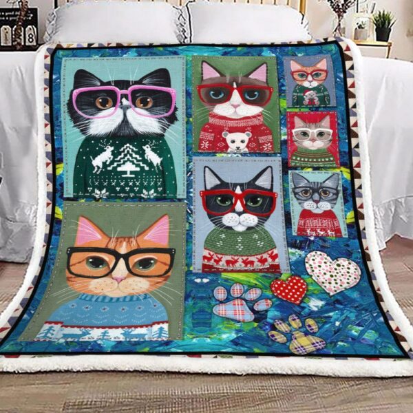 Cat Fleece Blanket Sherpa Blanket