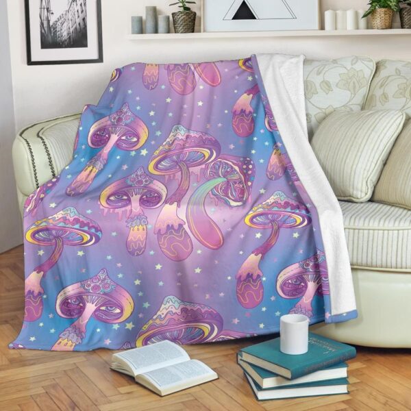 Psychedelic Mushroom Pattern Fleece Blanket Sherpa Blanket