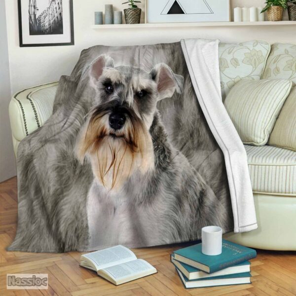 Miniature Schnauzer Fleece Blanket Sherpa Blanket