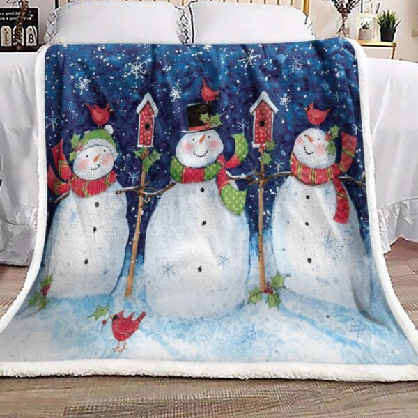 Snowman Fleece Blanket Sherpa Blanket