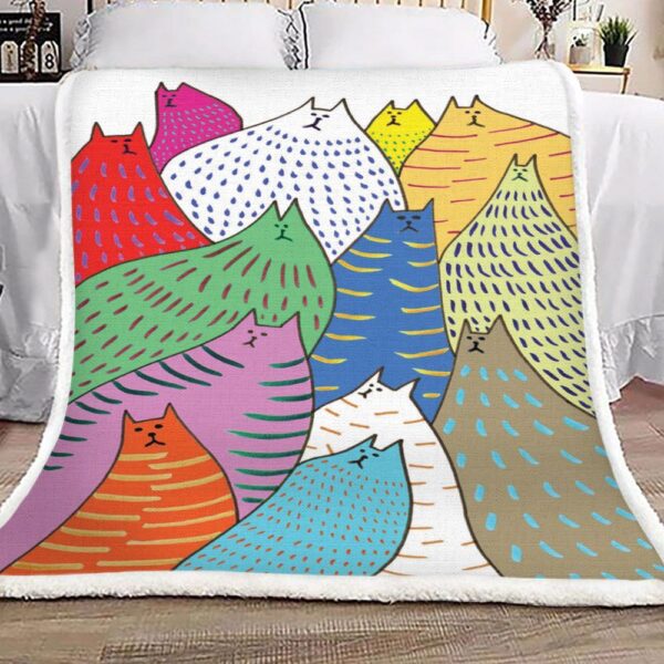 Cats Colorful Fleece Blanket Sherpa Blanket