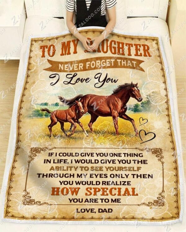 Horse - Daughter -How Special You Are Fleece Blanket Sherpa Blanket
