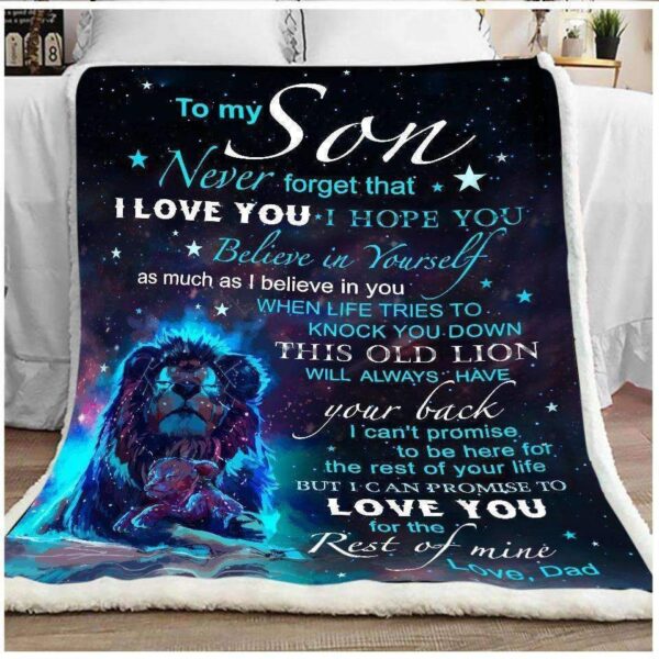 Son Dad I Will Always Have Your Back Fleece Blanket Sherpa Blanket