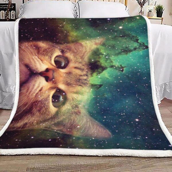 Cat Galaxy Fleece Blanket Sherpa Blanket