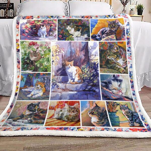 Cat Fleece Blanket Sherpa Blanket