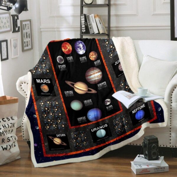 Solar System Fleece Blanket Sherpa Blanket