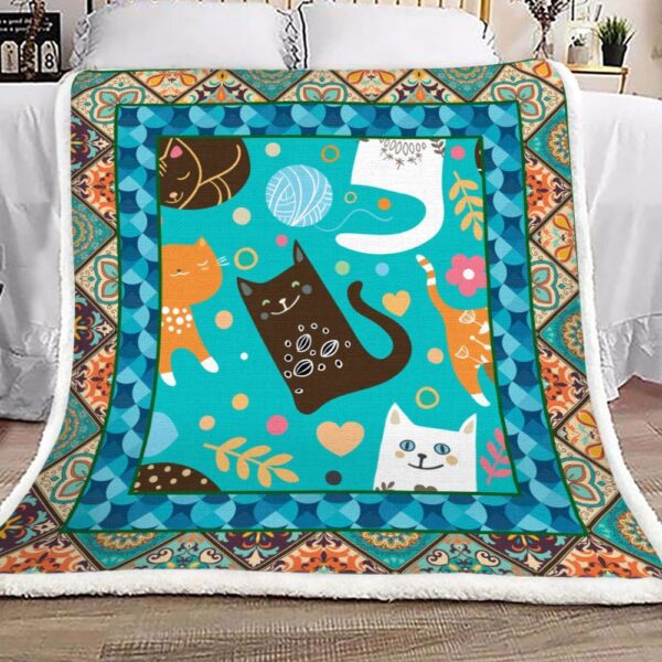 Cat Fleece Blanket Sherpa Blanket