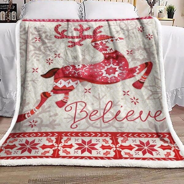 Deer Christmas Fleece Blanket Sherpa Blanket