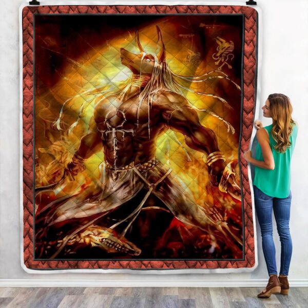 Egyptian Anubis Fleece Blanket Sherpa Blanket