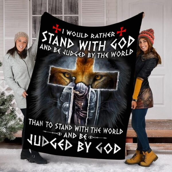 I Would Rather Stand With God Knight Templar Fleece Blanket Sherpa Blanket
