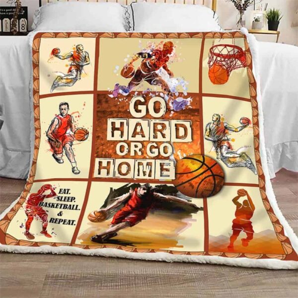 Eat Sleep Basketball Repeat Fleece Blanket Sherpa Blanket