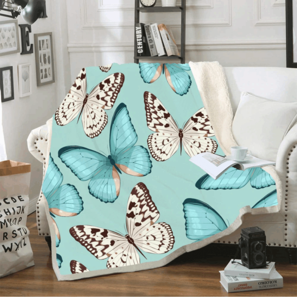Butterfly Fleece Blanket Sherpa Blanket