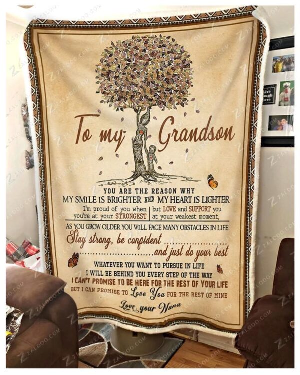 To My Grandson You Are The Reason Why Nana Fleece Blanket Sherpa Blanket