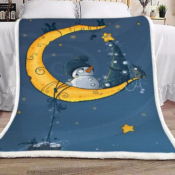 Snowman Moon Star Mouse Fleece Blanket Sherpa Blanket