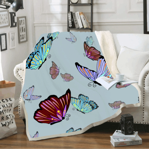 Butterfly Fleece Blanket Sherpa Blanket