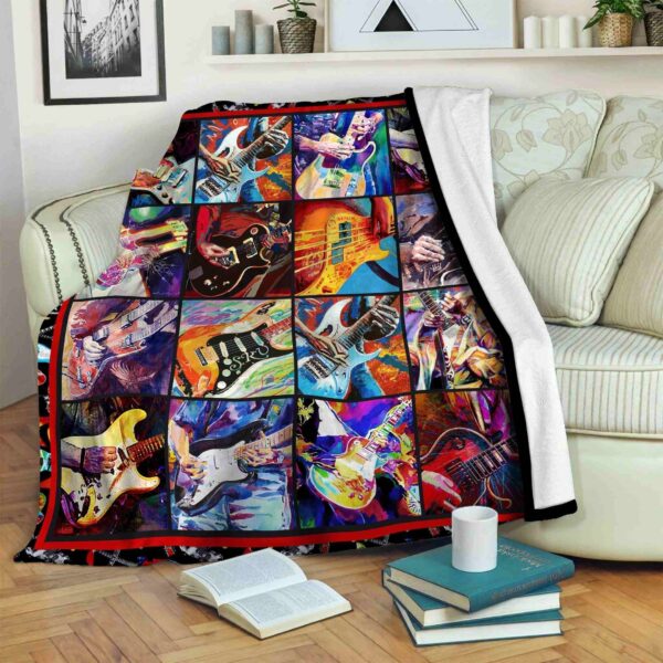 Guitar Fleece Blanket Sherpa Blanket