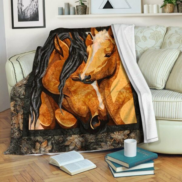 Horse Fleece Blanket Sherpa Blanket