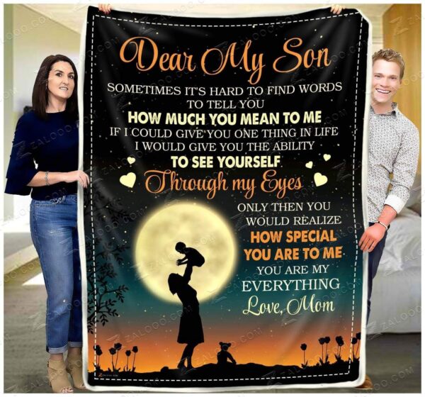 Dear My Son Through My Eyes Fleece Blanket Sherpa Blanket