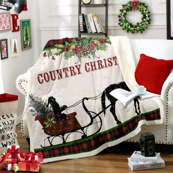 Country Christmas Fleece Blanket Sherpa Blanket