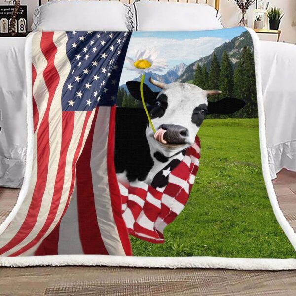 Cow Flag Fleece Blanket Sherpa Blanket