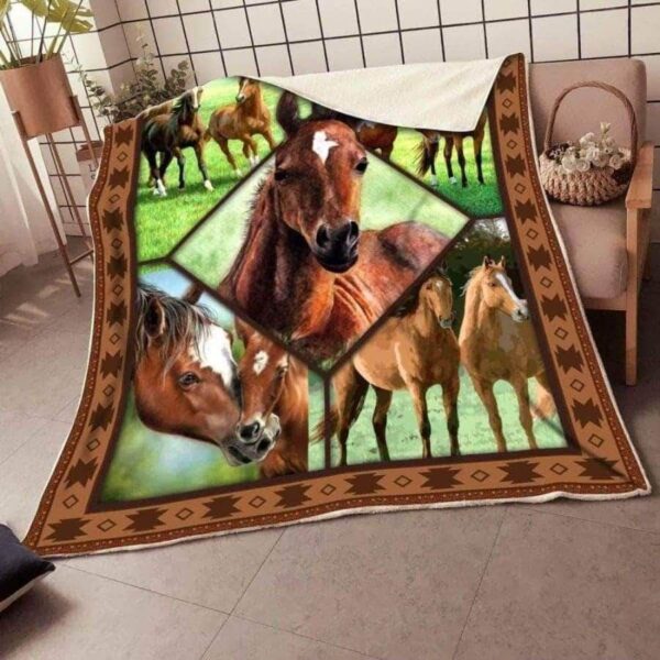 Horse Premium 99 Fleece Blanket Sherpa Blanket