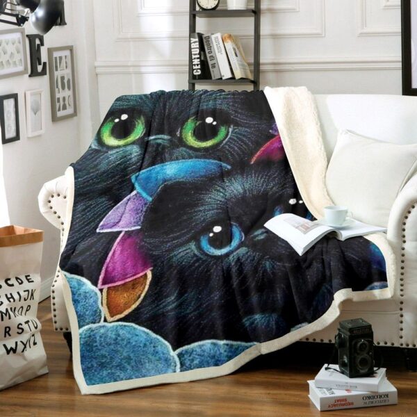 Cat Fleece Blanket Sherpa Blanket