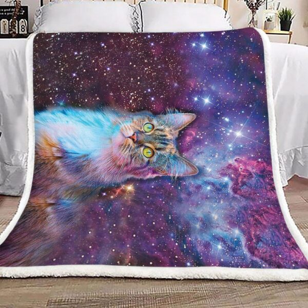 Cat Galaxy Fleece Blanket Sherpa Blanket
