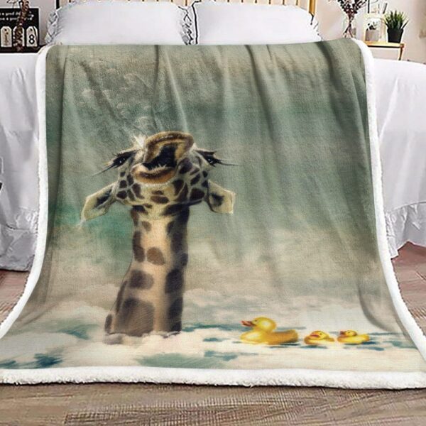 Giraffe And Duck Fleece Blanket Sherpa Blanket