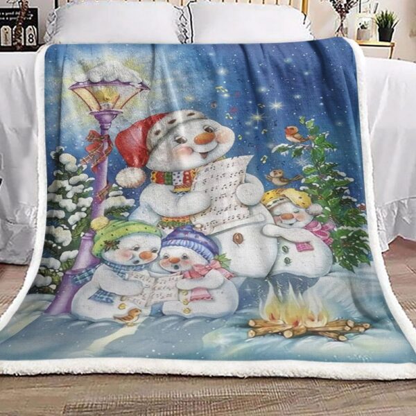 Christmas Snowman Cardinal Cat Fleece Blanket Sherpa Blanket
