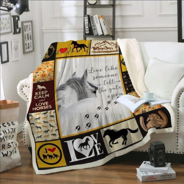 Horse Fleece Blanket Sherpa Blanket
