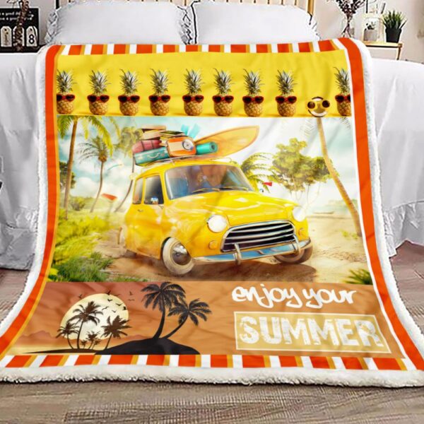 Enjoy Summer Fleece Blanket Sherpa Blanket