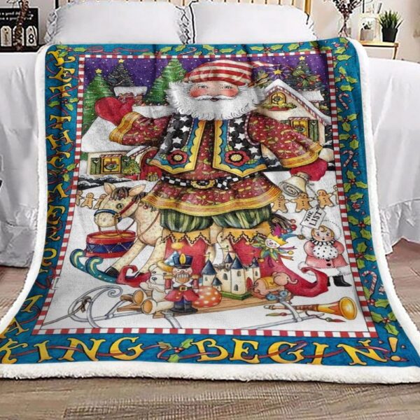 Christmas Santa Claus Fleece Blanket Sherpa Blanket